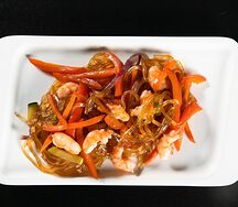 Лапша wok с креветками