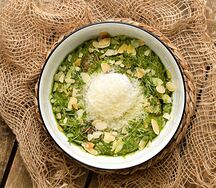 Зеленая гречка с грибами