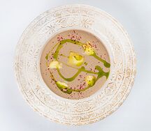 Грибной крем-суп с копченым сулугуни