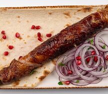 Шашлык из бараньей печени в жировой сеточке