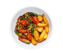 Свинина гриль по-азиатски с картофельными дольками