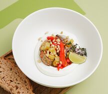 Сливочный мусс с печеными овощами