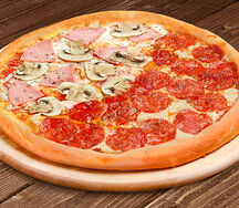 Пицца 2 в 1: Пепперони и Прошутто Фунги 30 см на классическом тесте