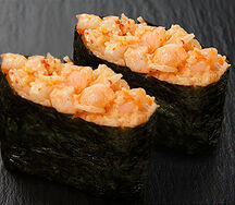 Суши острые с крабом и креветкой, 2 шт