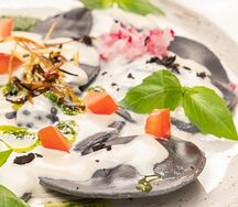 Равиоли с креветкой и лососем