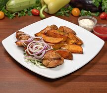 Шашлык из курицы с картофелем по-домашнему