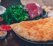 Чебурек с бараниной и зеленью
