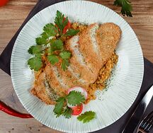 Куриный шницель с булгуром 