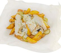 Картофель с курицей и грибами