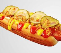 Хот-дог Ханский с говяжьей колбаской