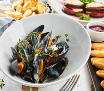 Мидии в соусе Блю чиз