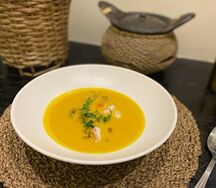 Крем-суп из тыквы с креветками