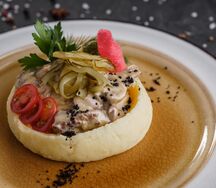 Бефстроганов с пюре