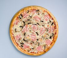 Пицца с ветчиной и грибами
