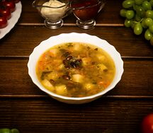 Картофельный суп с фасолью (постный)