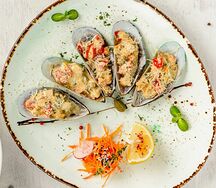 Мидии в сливочном соусе