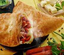 Чебурек охотничий, напиток и закуски