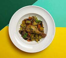 Куриная ножка запечная с овощами