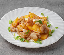 Картофель жаренный с салом