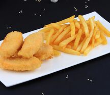 Наггетсы из лосося с картофелем фри