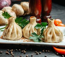 Хинкали с лососем