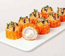 Шеф-ролл с лососем и креветкой