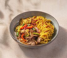 Спагетти с соте из говядины