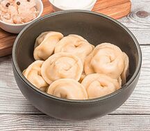 Пельмени с говядиной ручной лепки