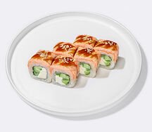 Опалённый лосось и соус терияки