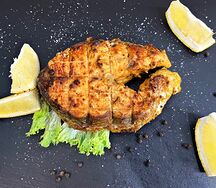 Стейк из сёмги на углях