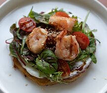 Большой драник с креветками