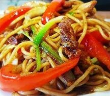 Wok с беконом