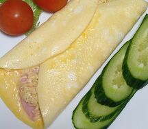 Омлет с ветчиной и сыром