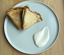 Блинчики ветчиной и сыром