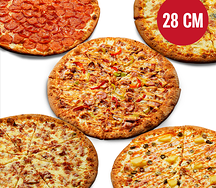 Супер пятерка: Пеперони и Карбонара и Тоскана BBQ и Гавайская и Четыре сыра (m)