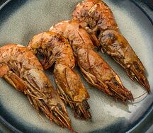 Лангустины с головой на углях