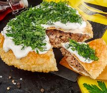 Пирог с говядиной и свининой