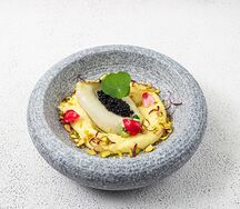 Кальмар на картофельном пюре