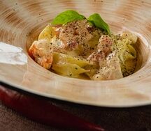 Папарделли с креветками