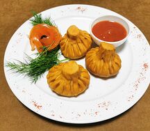 Жареные хинкали с бараниной