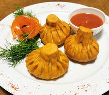 Жареные хинкали с телятиной