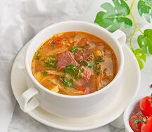 Щи из свежей капусты с говядиной