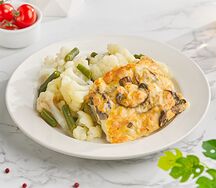 Рыба с грибами и гарниром