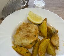 Треска, запечённая в сыре с картофелем
