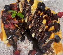 Вафля с шоколадной пастой