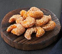 Креветки в соусе терияки с кунжутом