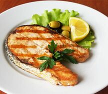 Стейк из семги на гриле