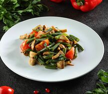 Фасоль с грибами