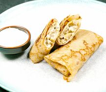 Блины с сыром и грибами