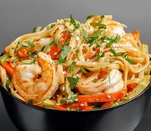 Удон с креветками